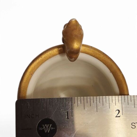 Antique Royal Vienna Cherub Angel Demitasse Cup – Gold Gilt, Burgundy & Green - Picture 6 of 12